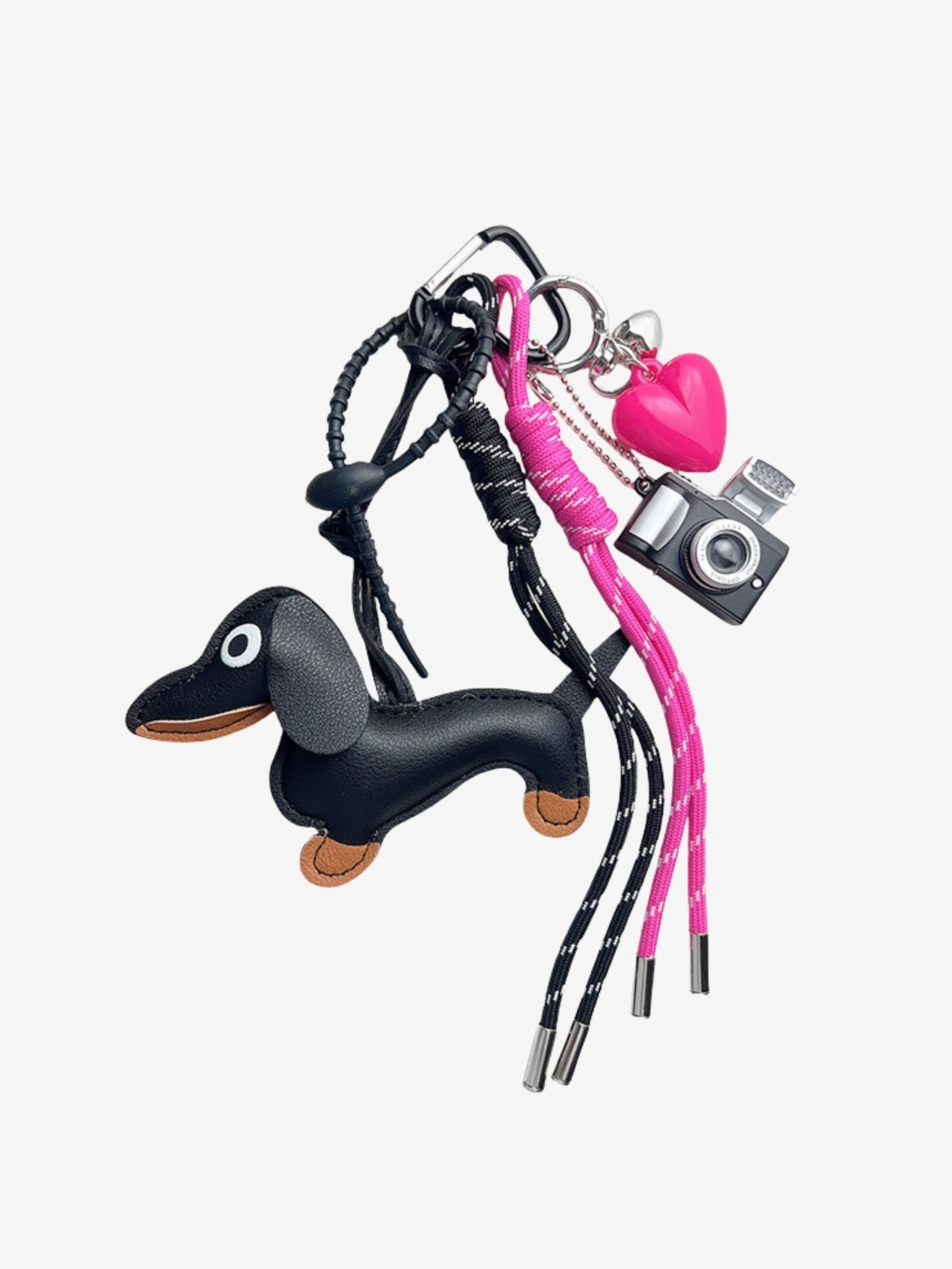 Havina | Dachshund Leather Keychain – Playful & Trendy Charm - in Black | Arvea Bags