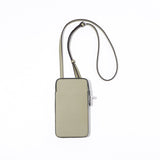 Hespera | Leather Crossbody Phone Bag – Sleek & Modern Minimalism - in Beige Gray | Arvea Bags