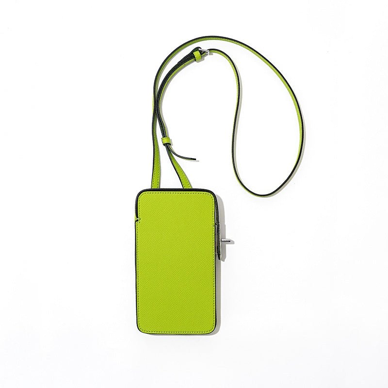 Hespera | Leather Crossbody Phone Bag – Sleek & Modern Minimalism - in Light Green | Arvea Bags