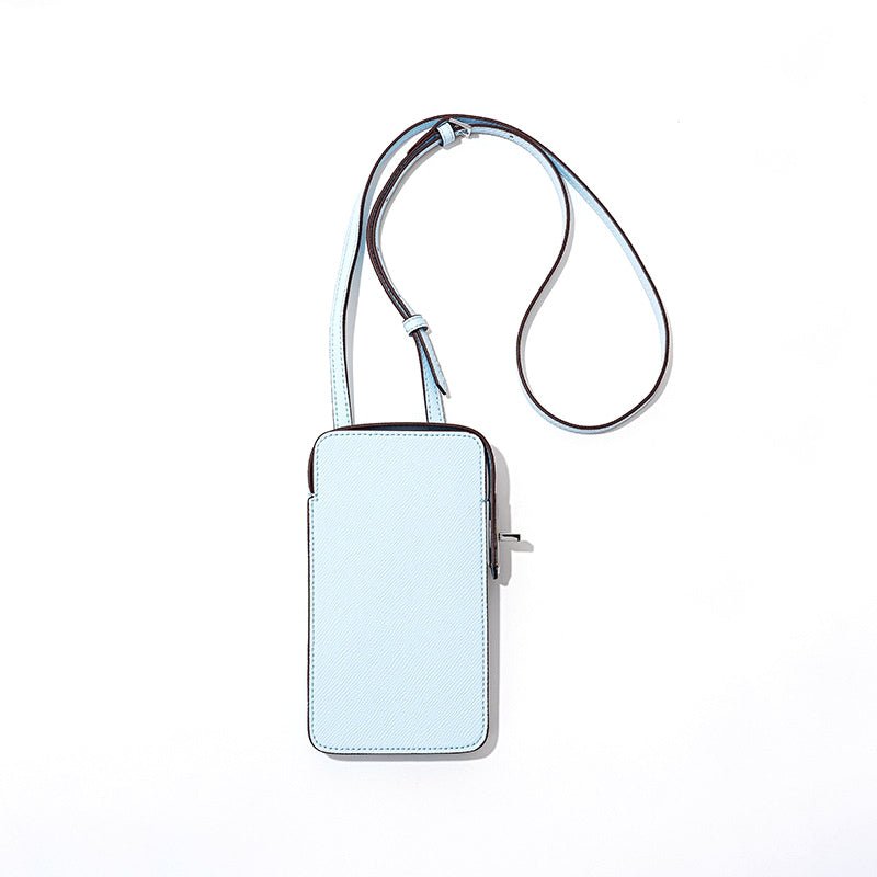 Hespera | Leather Crossbody Phone Bag – Sleek & Modern Minimalism - in Light Green | Arvea Bags