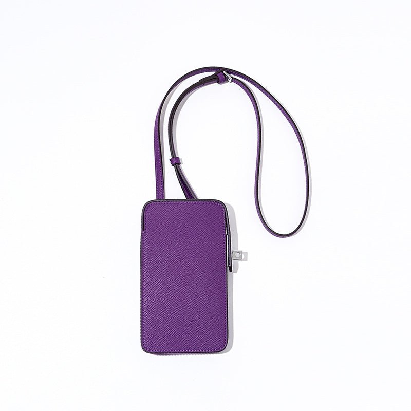 Hespera | Leather Crossbody Phone Bag – Sleek & Modern Minimalism - in Purple | Arvea Bags