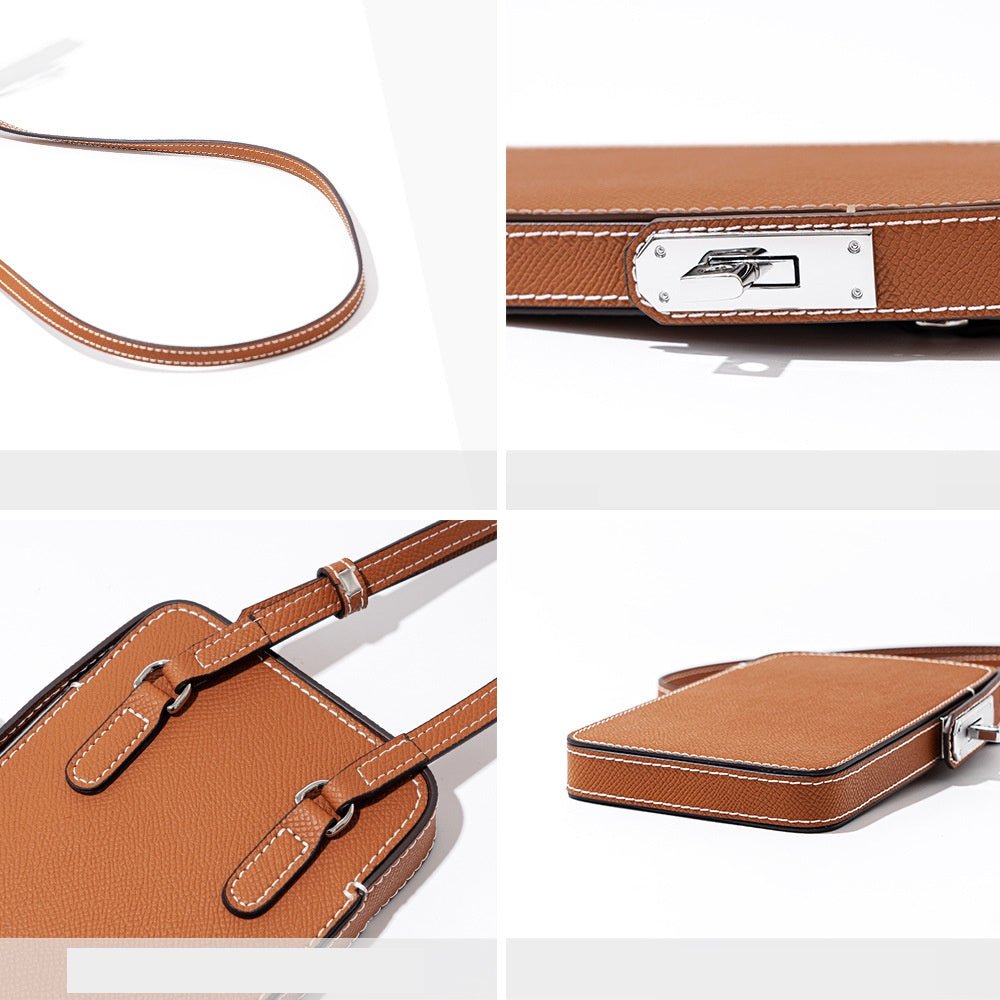 Hespera | Leather Crossbody Phone Bag – Sleek & Modern Minimalism - in Purple | Arvea Bags