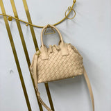 Hestia | Elegant Brown Woven Leather Handbag – Timeless Craftsmanship & Everyday Luxury - in Beige | Arvea Bags