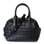 Hestia | Elegant Brown Woven Leather Handbag – Timeless Craftsmanship & Everyday Luxury - in Black | Arvea Bags