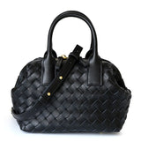 Hestia | Elegant Brown Woven Leather Handbag – Timeless Craftsmanship & Everyday Luxury - in Black | Arvea Bags