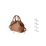 Hestia | Elegant Brown Woven Leather Handbag – Timeless Craftsmanship & Everyday Luxury - in Black | Arvea Bags
