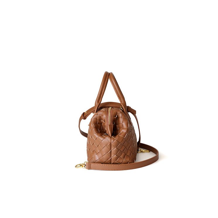 Hestia | Elegant Brown Woven Leather Handbag – Timeless Craftsmanship & Everyday Luxury - in Black | Arvea Bags
