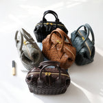 Hestia | Elegant Brown Woven Leather Handbag – Timeless Craftsmanship & Everyday Luxury - in Black | Arvea Bags