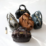 Hestia | Elegant Brown Woven Leather Handbag – Timeless Craftsmanship & Everyday Luxury - in Black | Arvea Bags