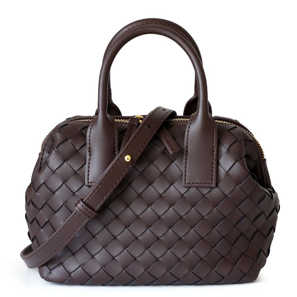 Hestia | Elegant Brown Woven Leather Handbag – Timeless Craftsmanship & Everyday Luxury - in Brown | Arvea Bags