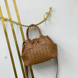 Hestia | Elegant Brown Woven Leather Handbag – Timeless Craftsmanship & Everyday Luxury - in Light Brown | Arvea Bags