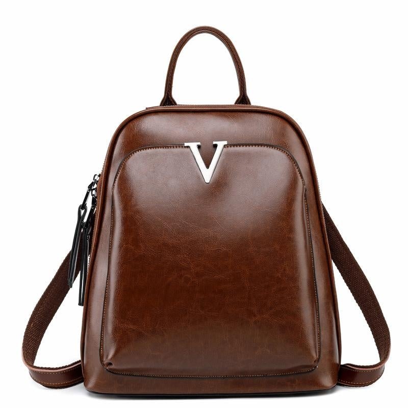 Illyria | Sleek Black Leather Backpack – Modern, Stylish & Functional - in Brown | Arvea Bags