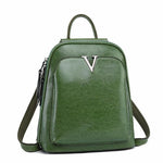 Illyria | Sleek Black Leather Backpack – Modern, Stylish & Functional - in Green | Arvea Bags
