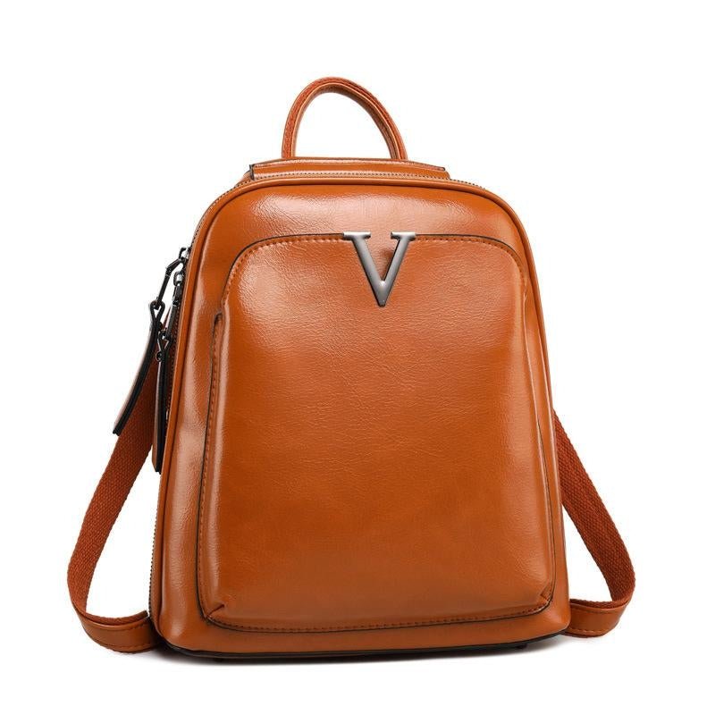 Illyria | Sleek Black Leather Backpack – Modern, Stylish & Functional - in Tan Brown | Arvea Bags