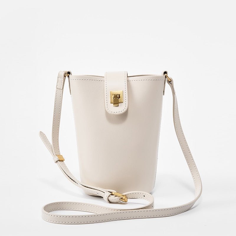 Ione | Elegant Ivory Leather Crossbody Bag – Minimalist Chic & Everyday Sophistication - in Off - White | Arvea Bags