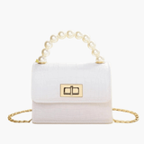 Isabella | Black Croc - Embossed Mini Bag – Elegant & Sophisticated - in Light Beige | Arvea Bags