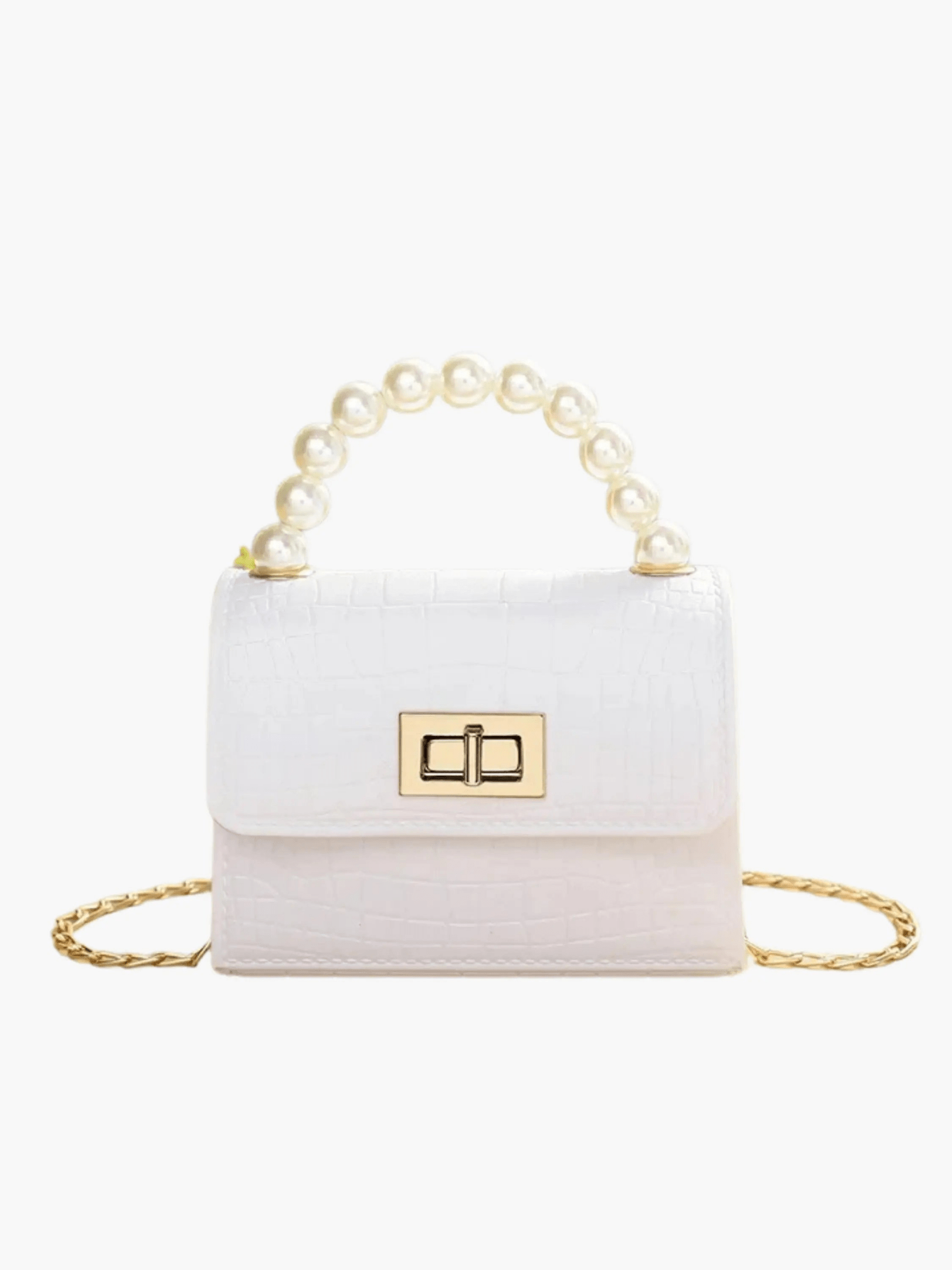 Isabella | Black Croc - Embossed Mini Bag – Elegant & Sophisticated - in Light Beige | Arvea Bags