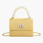 Isabella | Black Croc - Embossed Mini Bag – Elegant & Sophisticated - in Yellow | Arvea Bags
