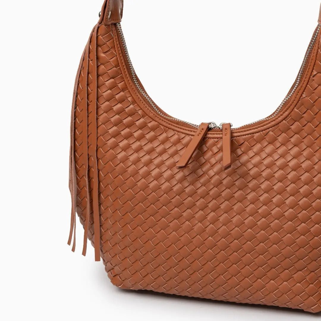 Isabella | Bold & Sophisticated Woven Shopper Bag – Timeless Charm & Practicality - in Brown | Arvea Bags