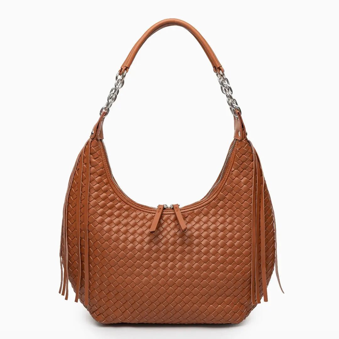 Isabella | Bold & Sophisticated Woven Shopper Bag – Timeless Charm & Practicality - in Brown | Arvea Bags