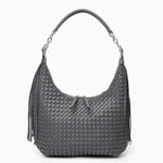 Isabella | Bold & Sophisticated Woven Shopper Bag – Timeless Charm & Practicality - in Grey | Arvea Bags