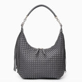 Isabella | Bold & Sophisticated Woven Shopper Bag – Timeless Charm & Practicality - in Grey | Arvea Bags