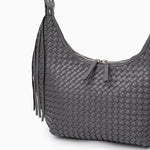 Isabella | Bold & Sophisticated Woven Shopper Bag – Timeless Charm & Practicality - in Grey | Arvea Bags