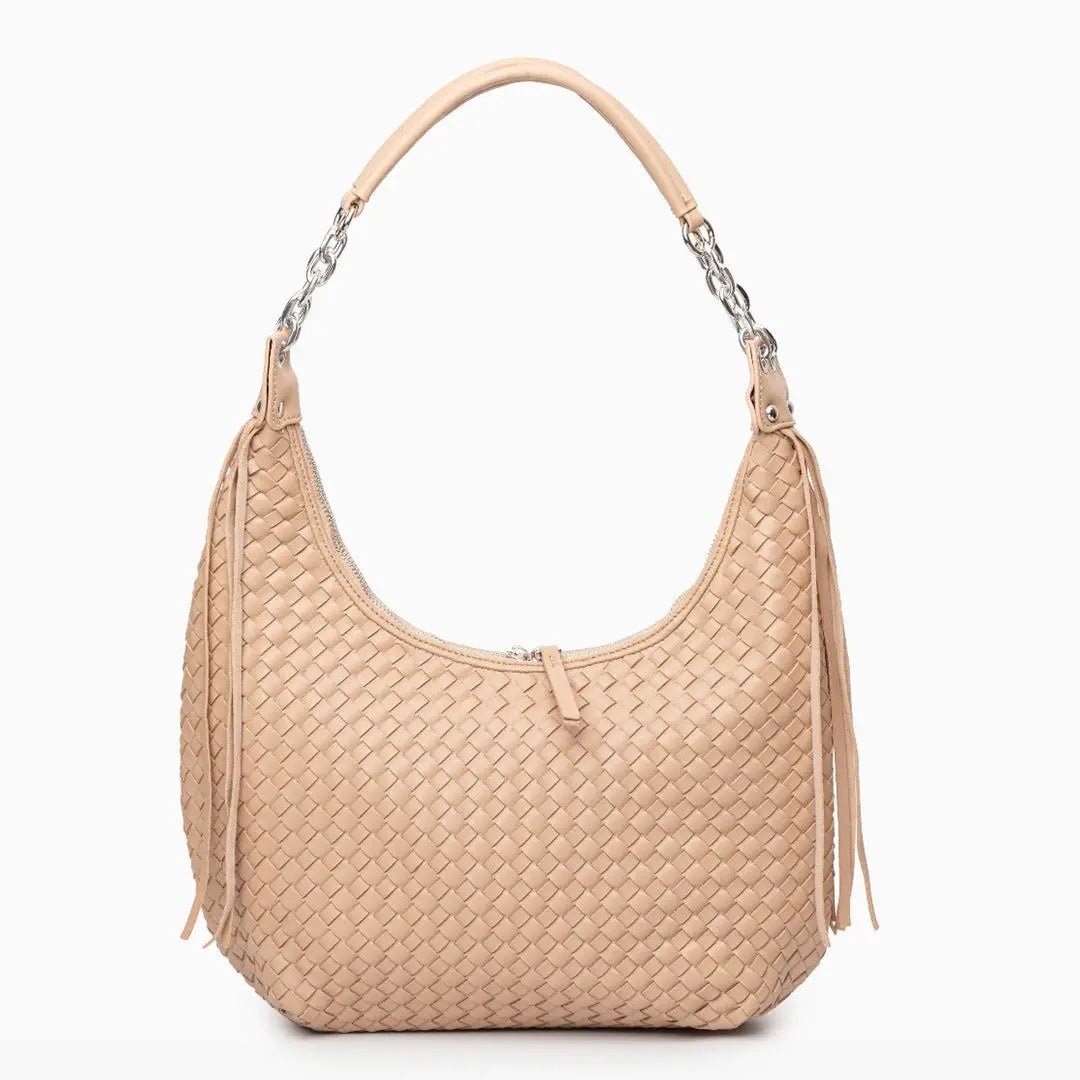 Isabella | Bold & Sophisticated Woven Shopper Bag – Timeless Charm & Practicality - in Light Brown | Arvea Bags
