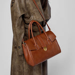 Isabella | Brown Classic Leather Satchel – Timeless & Versatile - in Brown | Arvea Bags