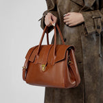 Isabella | Brown Classic Leather Satchel – Timeless & Versatile - in Brown | Arvea Bags