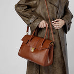 Isabella | Brown Classic Leather Satchel – Timeless & Versatile - in Brown | Arvea Bags