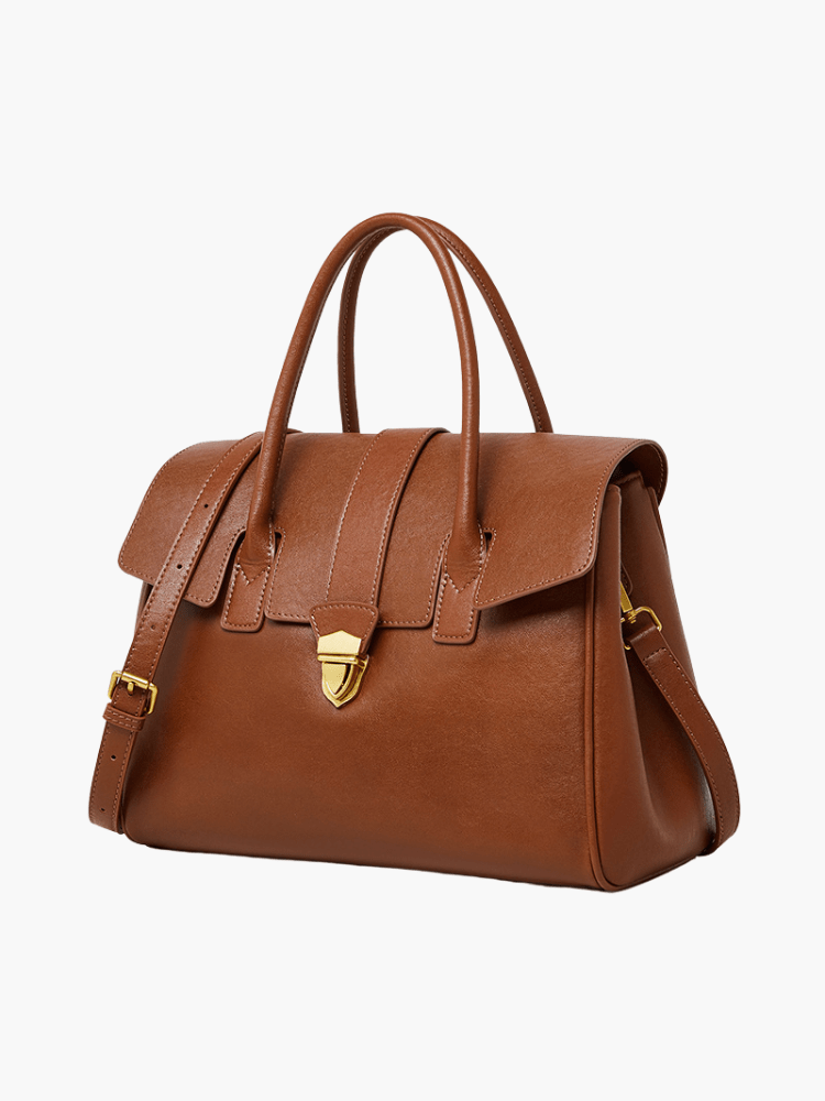 Isabella | Brown Classic Leather Satchel – Timeless & Versatile - in Brown | Arvea Bags