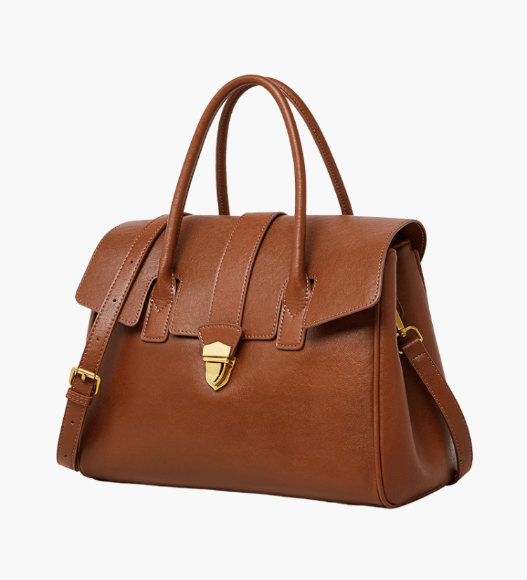 Isabella | Brown Classic Leather Satchel – Timeless & Versatile - in Brown | Arvea Bags