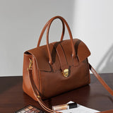 Isabella | Brown Classic Leather Satchel – Timeless & Versatile - in Brown | Arvea Bags