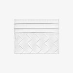 Isabella | Burgundy Woven Leather Cardholder – Sleek & Stylish - in Light Beige | Arvea Bags