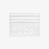 Isabella | Burgundy Woven Leather Cardholder – Sleek & Stylish - in Light Beige | Arvea Bags
