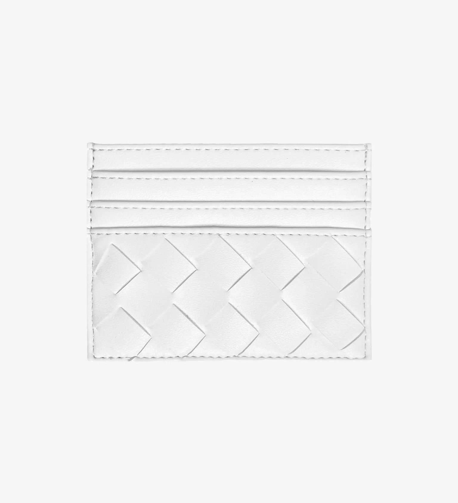 Isabella | Burgundy Woven Leather Cardholder – Sleek & Stylish - in Light Beige | Arvea Bags