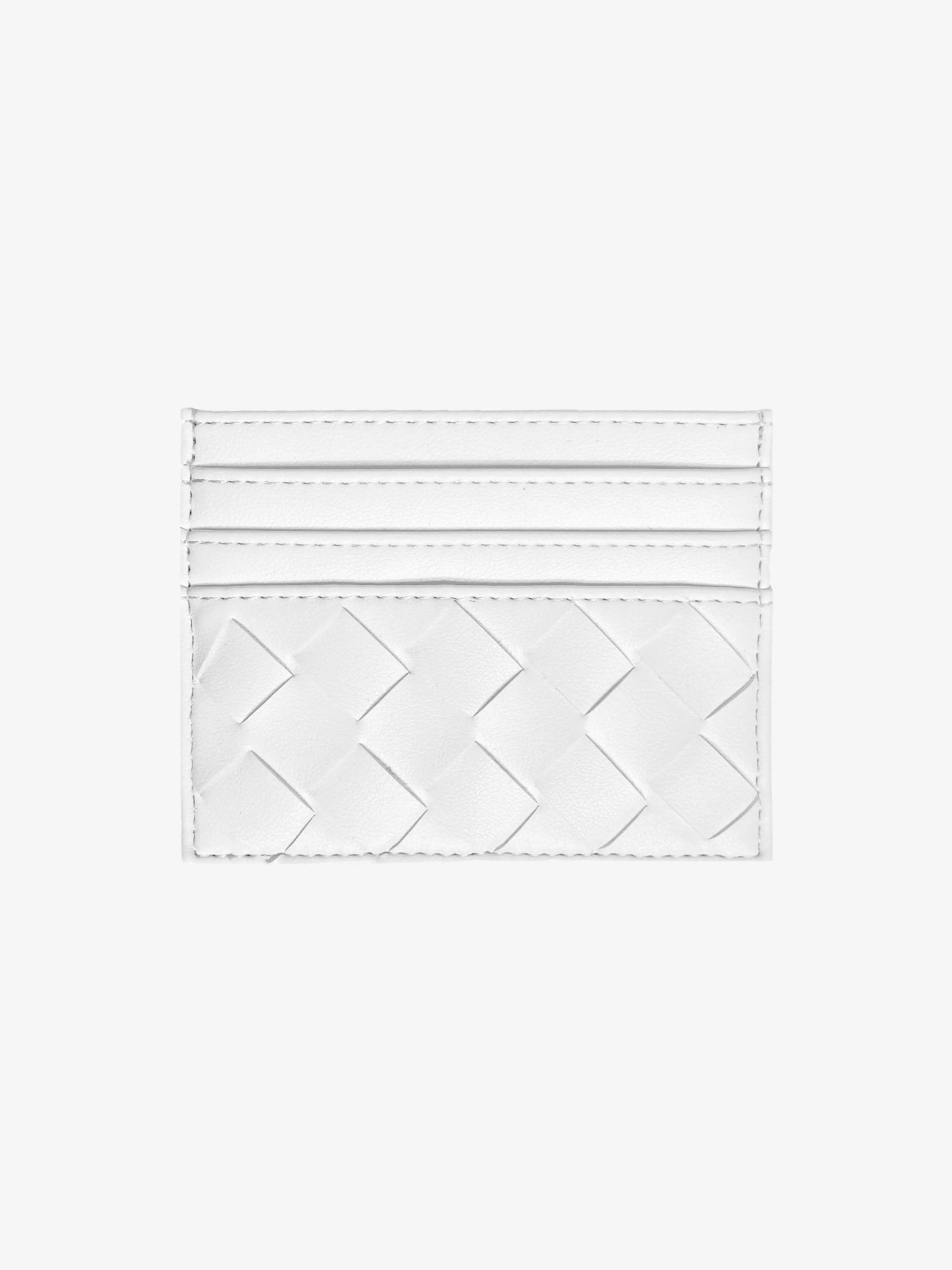 Isabella | Burgundy Woven Leather Cardholder – Sleek & Stylish - in Light Beige | Arvea Bags