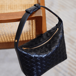 Isabella | Luxe Burgundy Woven Leather Tote – Chic & Statement - Making - in Black | Arvea Bags