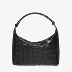 Isabella | Luxe Burgundy Woven Leather Tote – Chic & Statement - Making - in Black | Arvea Bags