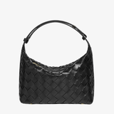 Isabella | Luxe Burgundy Woven Leather Tote – Chic & Statement - Making - in Black | Arvea Bags
