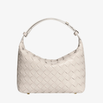 Isabella | Luxe Burgundy Woven Leather Tote – Chic & Statement - Making - in Off - White | Arvea Bags