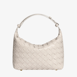 Isabella | Luxe Burgundy Woven Leather Tote – Chic & Statement - Making - in Off - White | Arvea Bags