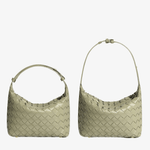 Isabella | Luxe Burgundy Woven Leather Tote – Chic & Statement - Making - in Olive | Arvea Bags