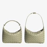 Isabella | Luxe Burgundy Woven Leather Tote – Chic & Statement - Making - in Olive | Arvea Bags