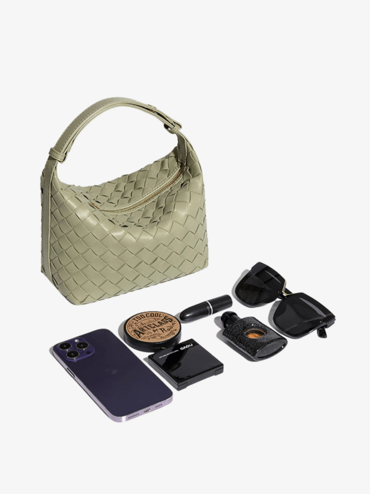 Isabella | Luxe Burgundy Woven Leather Tote – Chic & Statement - Making - in Olive | Arvea Bags