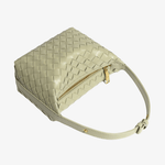 Isabella | Luxe Burgundy Woven Leather Tote – Chic & Statement - Making - in Olive | Arvea Bags