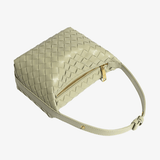 Isabella | Luxe Burgundy Woven Leather Tote – Chic & Statement - Making - in Olive | Arvea Bags