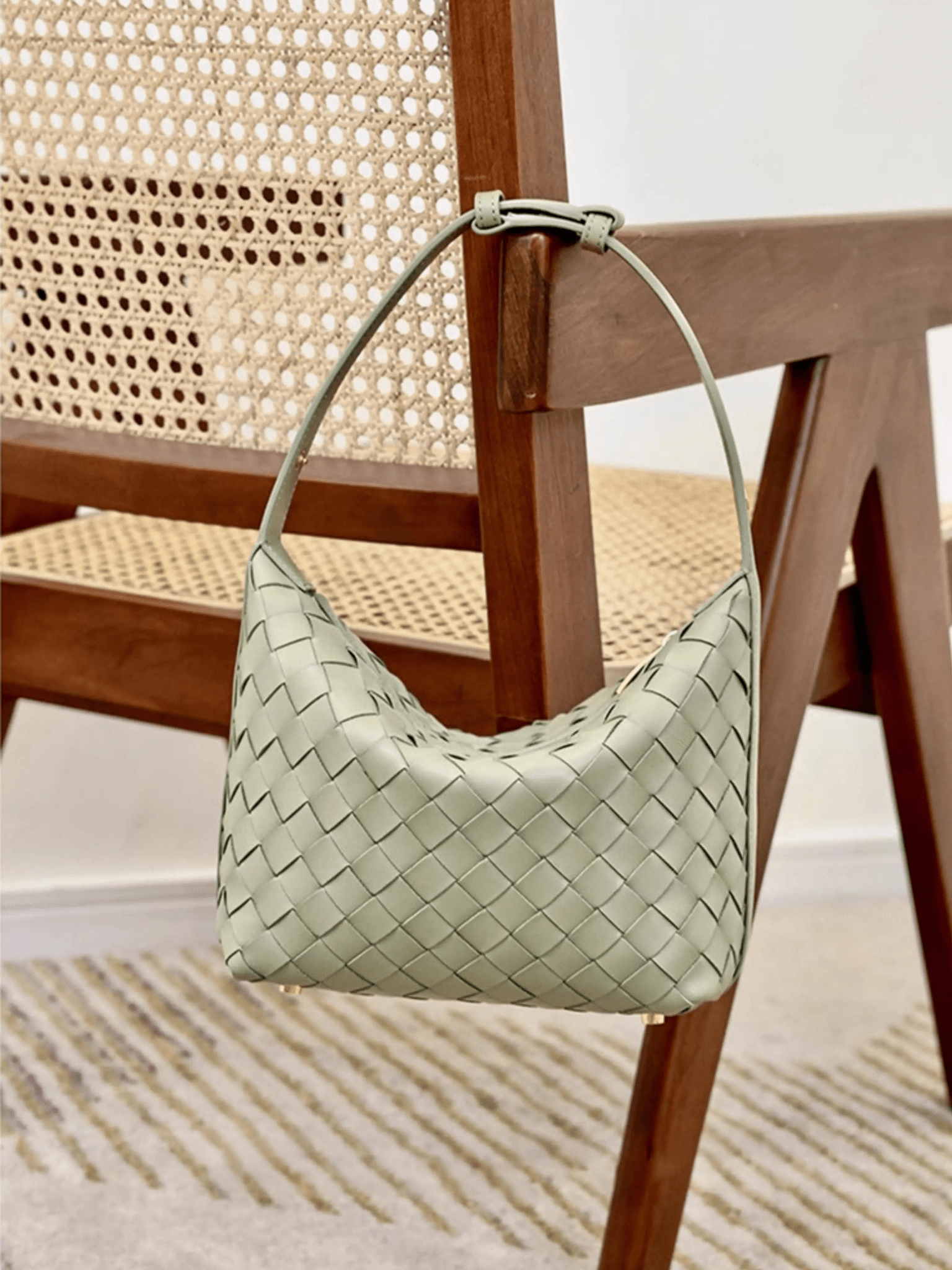Isabella | Luxe Burgundy Woven Leather Tote – Chic & Statement - Making - in Olive | Arvea Bags
