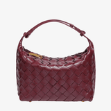 Isabella | Luxe Burgundy Woven Leather Tote – Chic & Statement - Making - in Wine Red | Arvea Bags